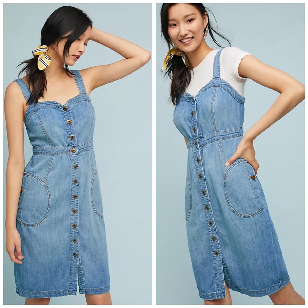 Anthropologie Pilcro & the Letterpress Button Front Denim Dress